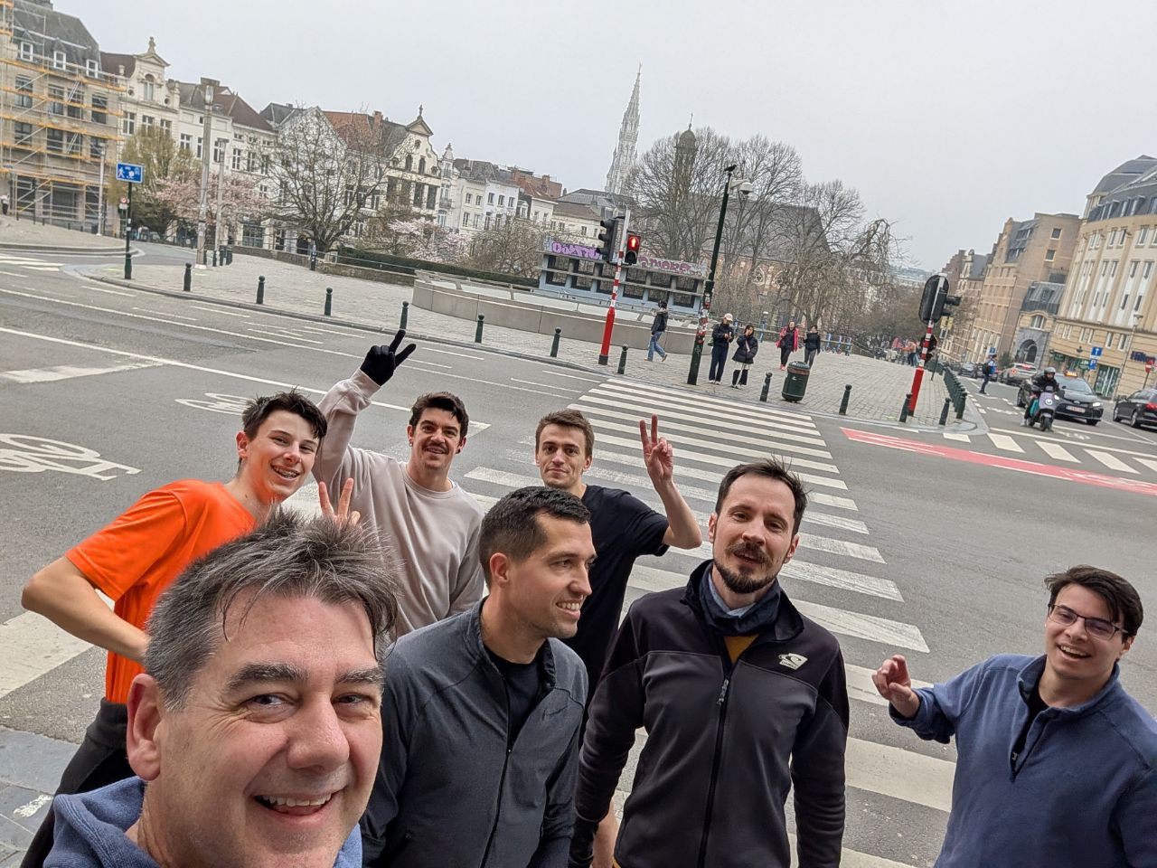 The Founders Running Club finishing near Mont des Arts, Brussels