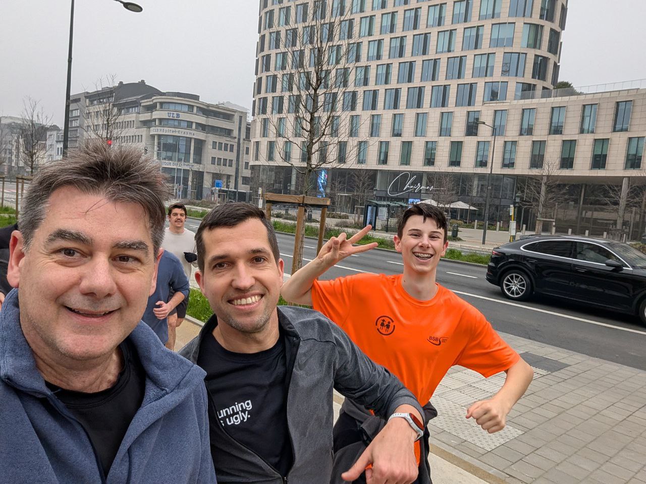 Kevin, Iurii, and Romeo near ULB