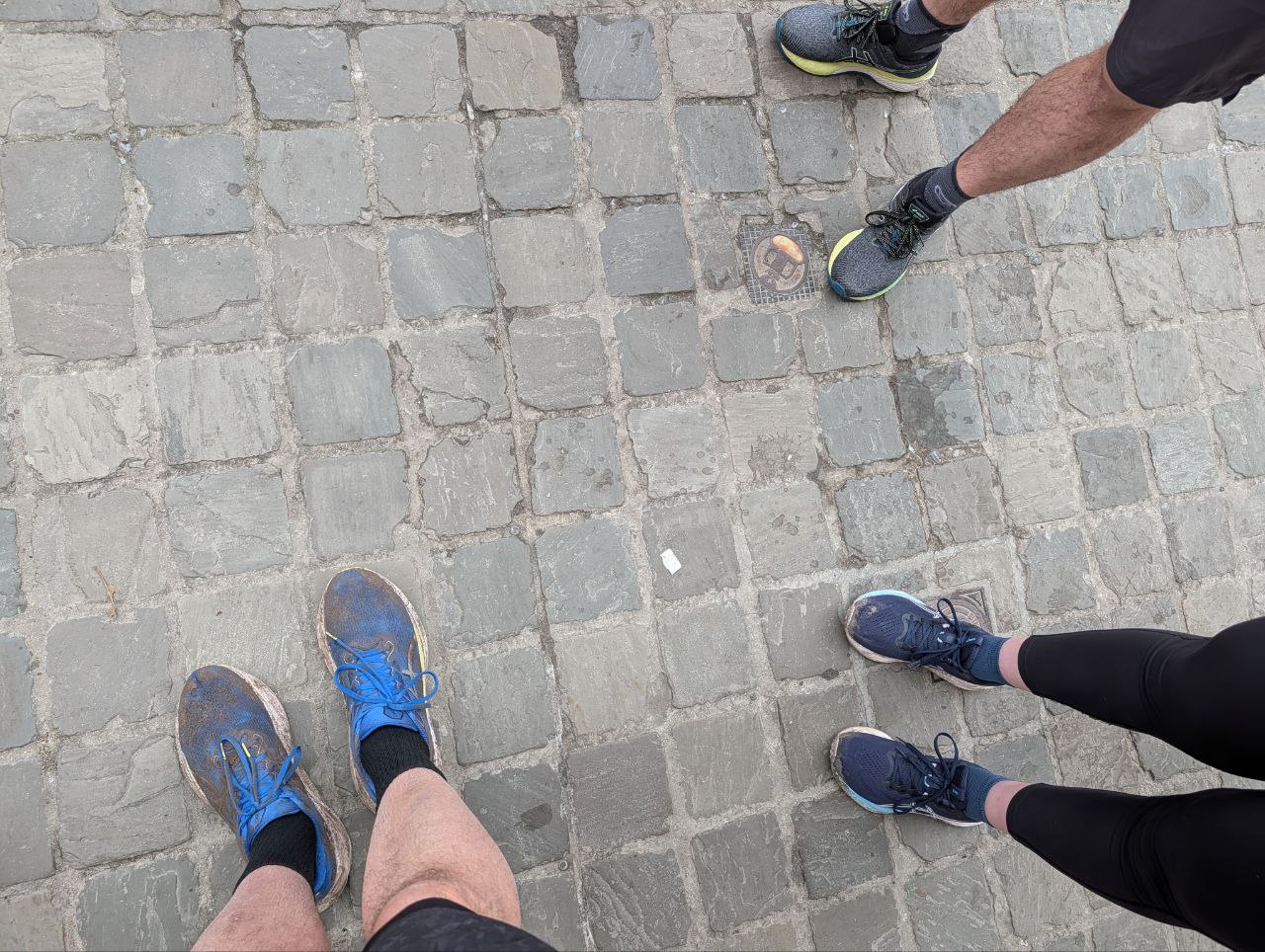 Even more running shoes on cobblestones